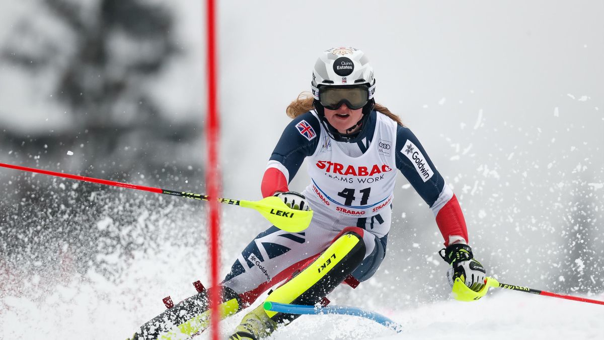 Charlie Guest of Great Britain competes during the Audi FIS Alpine Ski World Cup Women's Slalom on March 9, 2019 in Spindleruv Mlyn Czech Republic