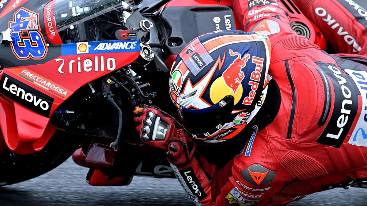 Jack Miller (Ducati) lors de la qualification du Grand Prix de Saint-Marin, le 3 septembre 2022