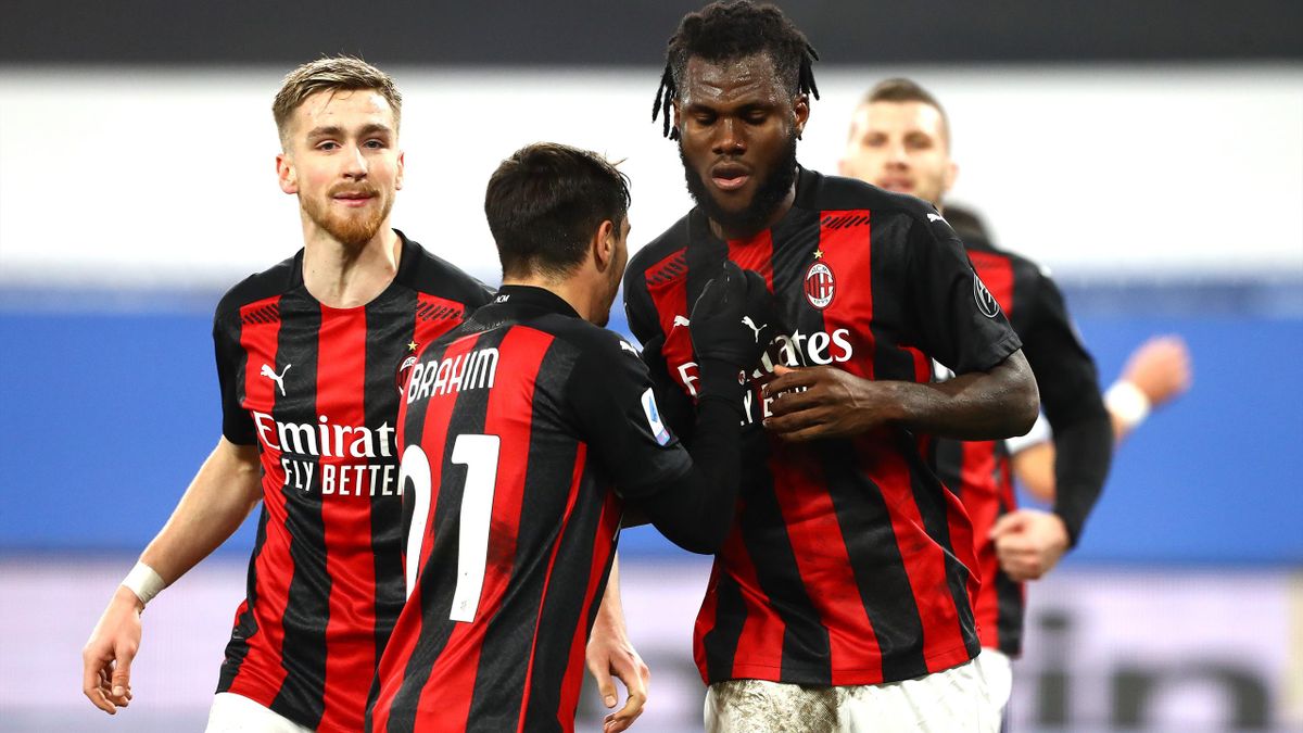 Kessie esulta dopo il gol in Sampdoria-Milan