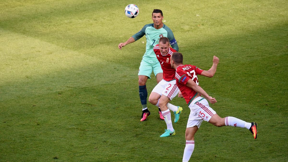 Cristiano Ronaldo (Portugal) face à la Hongrie, mercredi 22 juin 2016