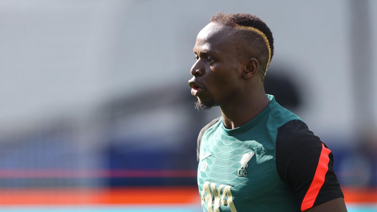 Sadio Mane of Liverpool during a Liverpool FC Training Session at Stade de France on May 27, 2022 in Paris, France. Liverpool will face Real Madrid in the UEFA Champions League final on May 28, 2022.