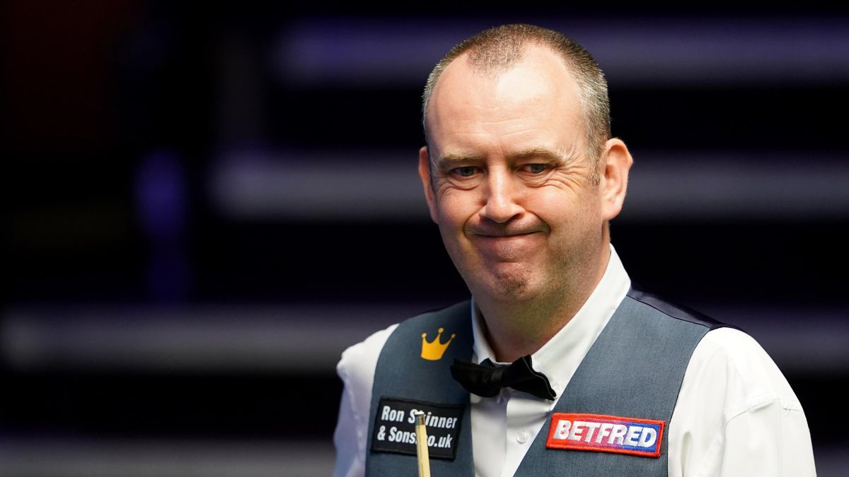 England's Mark Williams seen in his match against Mark Selby during day 11 of the Betfred World Snooker Championships 2021 at the Crucible Theatre on April 27, 2021 in Sheffield, England.