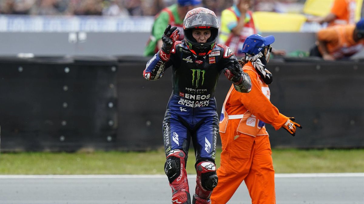 Fabio Quartararo (Yamaha) après sa deuxième chute au Grand Prix des Pays-Bas, le 26 juin 2022