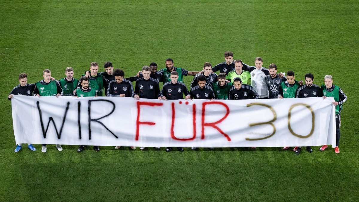 Nouveau message de l'Allemagne en faveur des droits humains lors des éliminatoires de la Coupe du monde 2022 au Qatar.