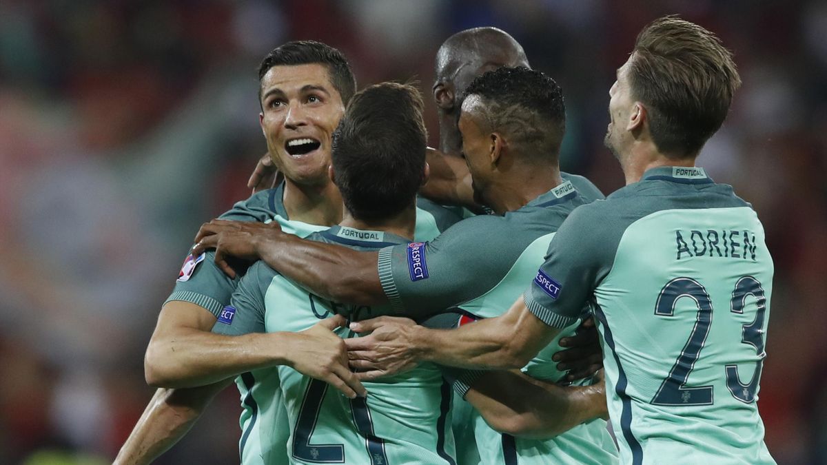 Portugal's Cristiano Ronaldo celebrates their second goal