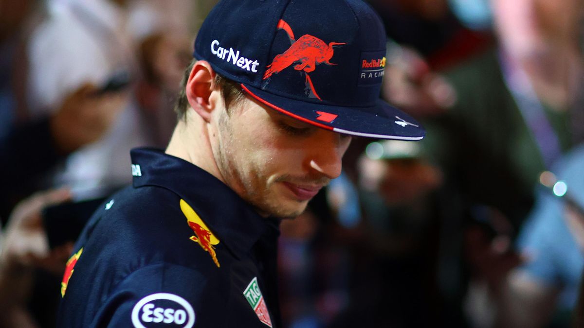 Max Verstappen of the Netherlands and Oracle Red Bull Racing looks dejected in the Paddock