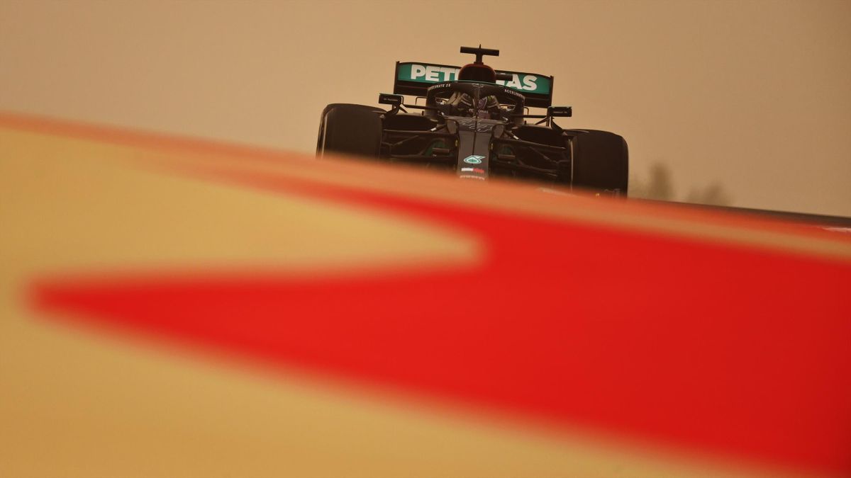 Lewis Hamilton (Mercedes) lors des essais de pré-saison à Bahreïn, le 12 mars 2021