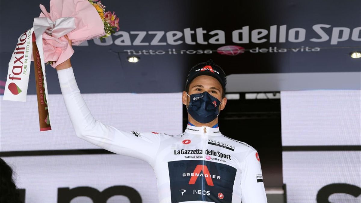 Filippo Ganna con la maglia bianca - Giro d'Italia 2021 - Getty Images