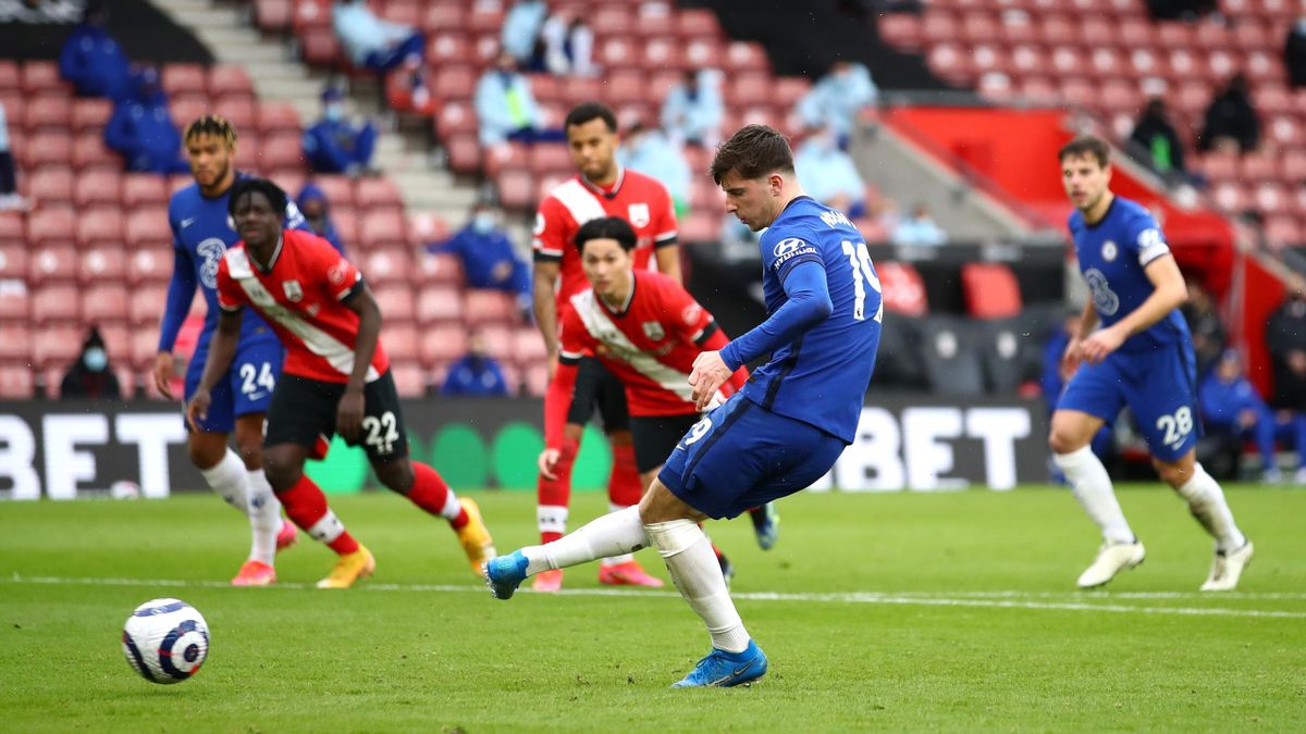 Mason Mount (FC Chelsea) trifft vom Punkt gegen den FC Southampton