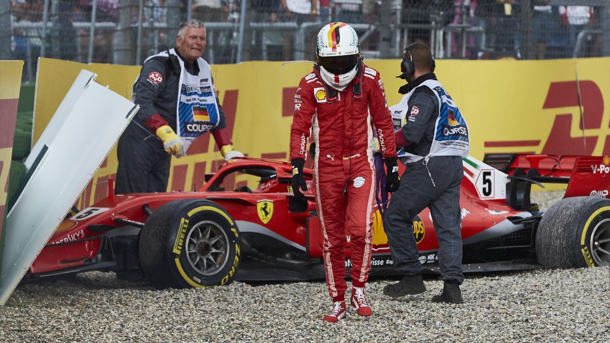 Sebastian Vettel si ritira dal GP di Germania 2018
