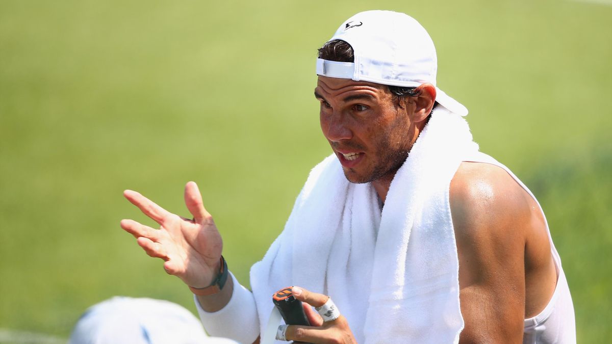 Rafael Nadal training Wimbledon 2018