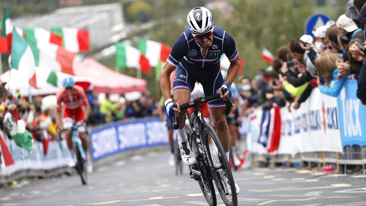 lian Alaphilippe of France / Fans / Public / during the 93rd UCI Road World Championships 2020, Men Elite Road Race a 258,2km race from Imola to Imola - Autodromo Enzo e Dino Ferrari