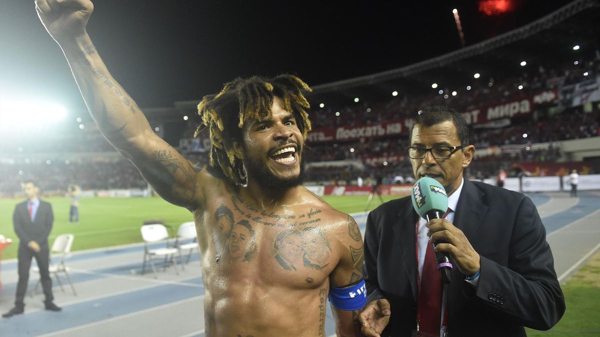 Panama's Roman Torres celebrates after scoring against Costa Rica during their 2018 World Cup qualifier football match, in which Panama qualified for the World Cup for the first time ever, in Panama City, on October 10, 2017