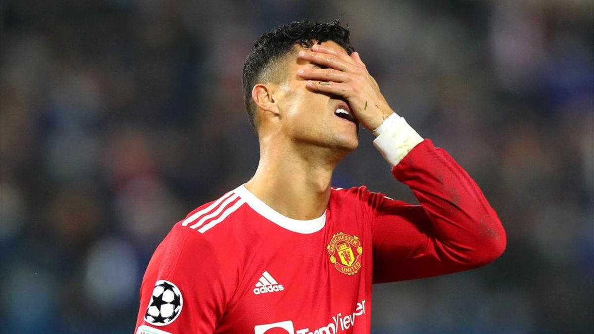 Cristiano Ronaldo subito disperato durante Atalanta-Manchester United - Champions League 2021/2022