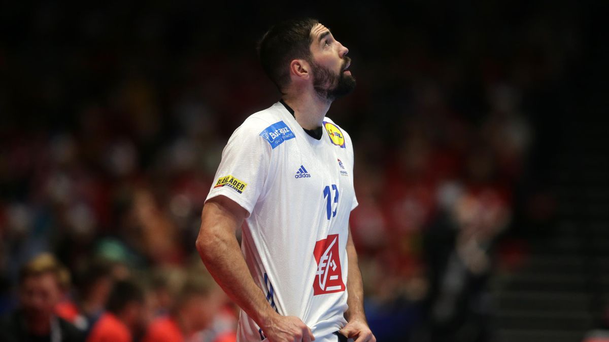 Nikola KARABATIC #13 of France looks dejected during the Men's EHF EURO 2020 group D match between France and Norway at Trondheim Spektrum on January 12, 2020