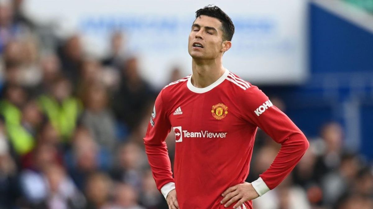 Cristiano Ronaldo deluso durante Brighton-Manchester United - Premier League 2021-22