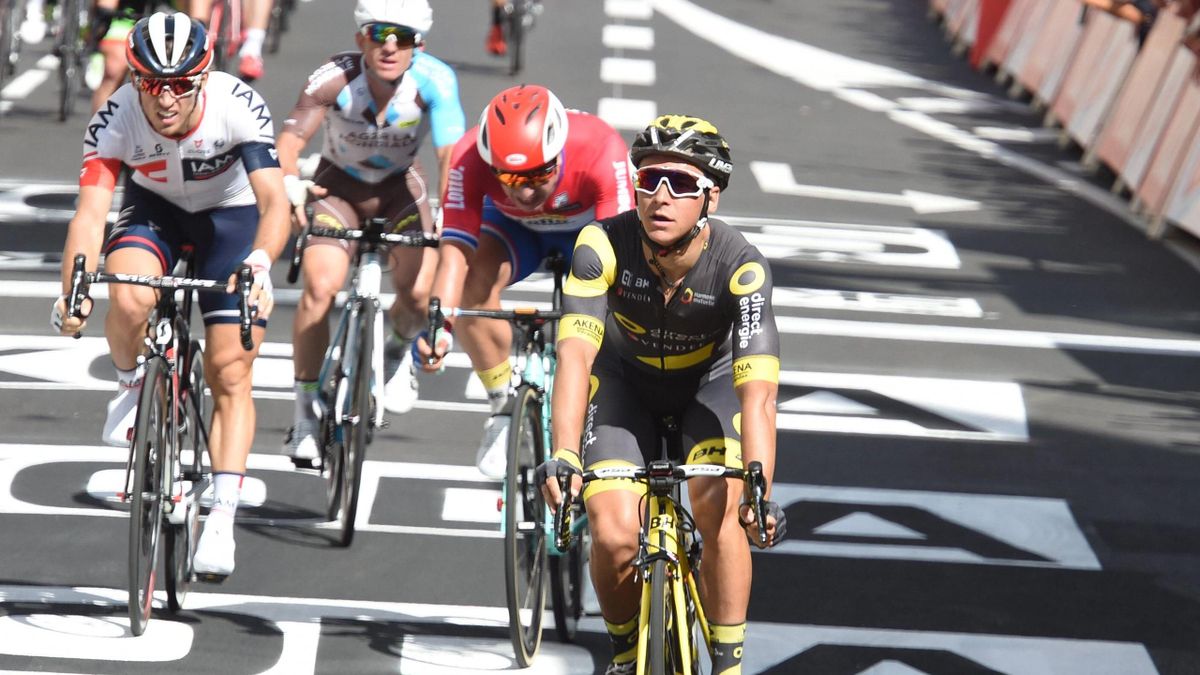 Bryan Coquard (Direct Energie) à l'arrivée de la 4e étape du Tour 2016