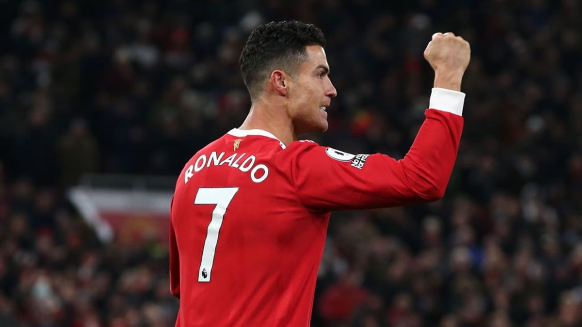 Cristiano Ronaldo esulta durante Manchester United-Arsenal - Premier League 2021-22