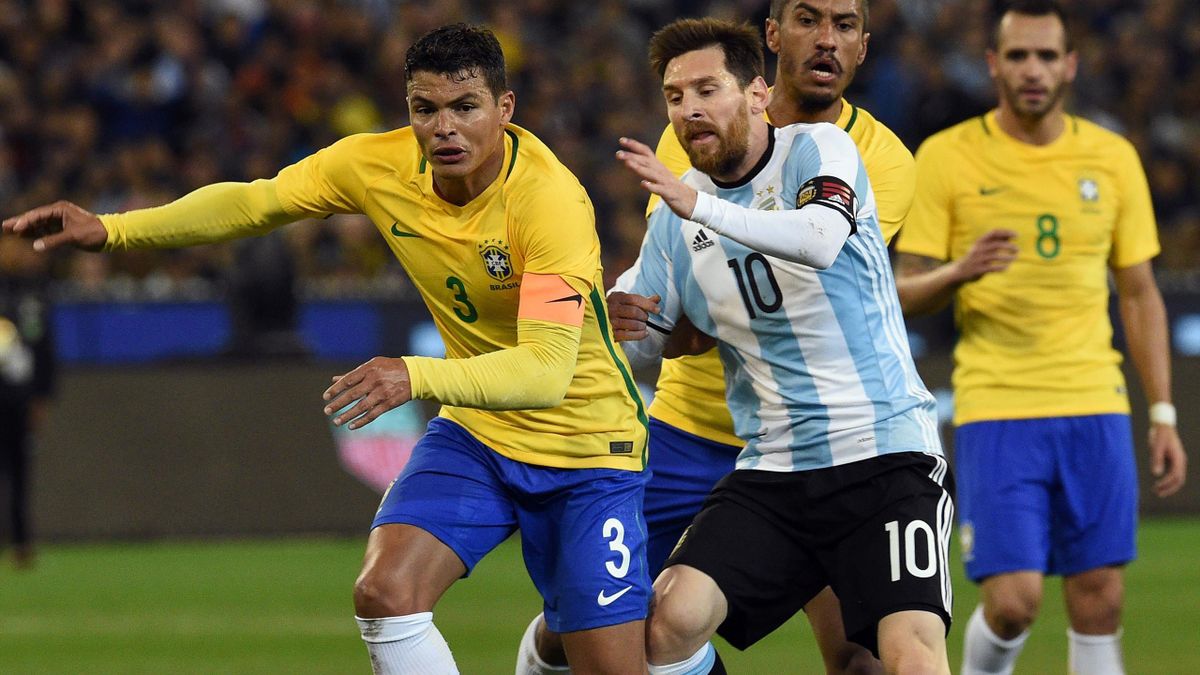 Messi Thiago Silva Brazil Argentina