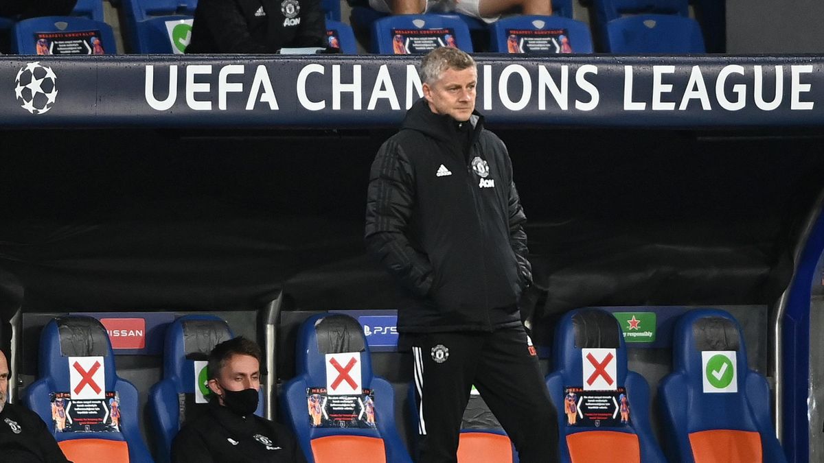 Manchester United's Norwegian coach Ole Gunnar Solskjaer reacts during the UEFA Champions League football match group H, between Istanbul Basaksehir FK and Manchester United, on November 4, 2020, at the Basaksehir Fatih Terim stadium in Istanbul