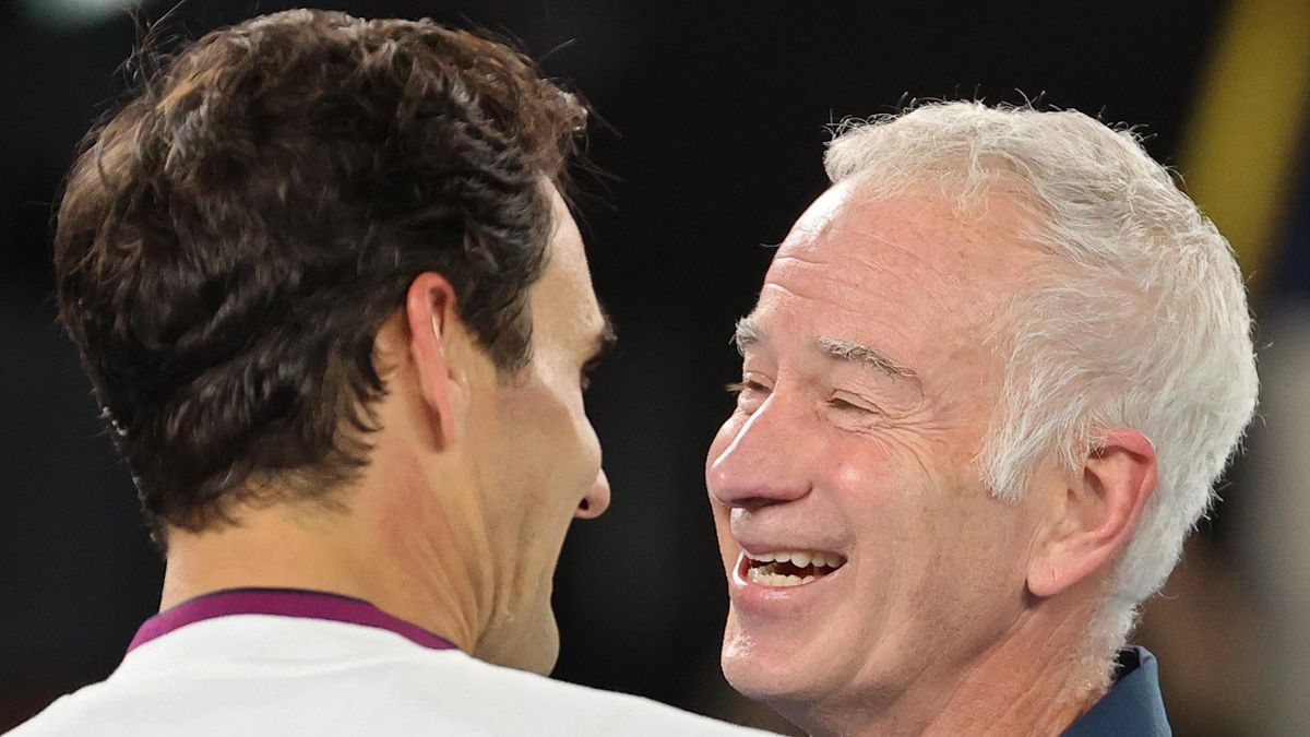 John McEnroe et Roger Federer à Melbourne en 2020