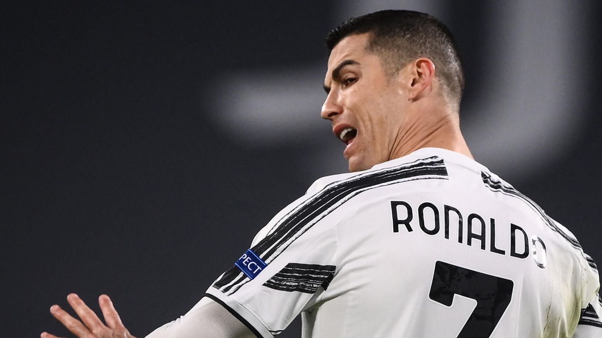 Juventus' Portuguese forward Cristiano Ronaldo reacts during the UEFA Champions League round of 16 second leg football match between Juventus Turin and FC Porto on March 9, 2021 at the Juventus stadium in Turin