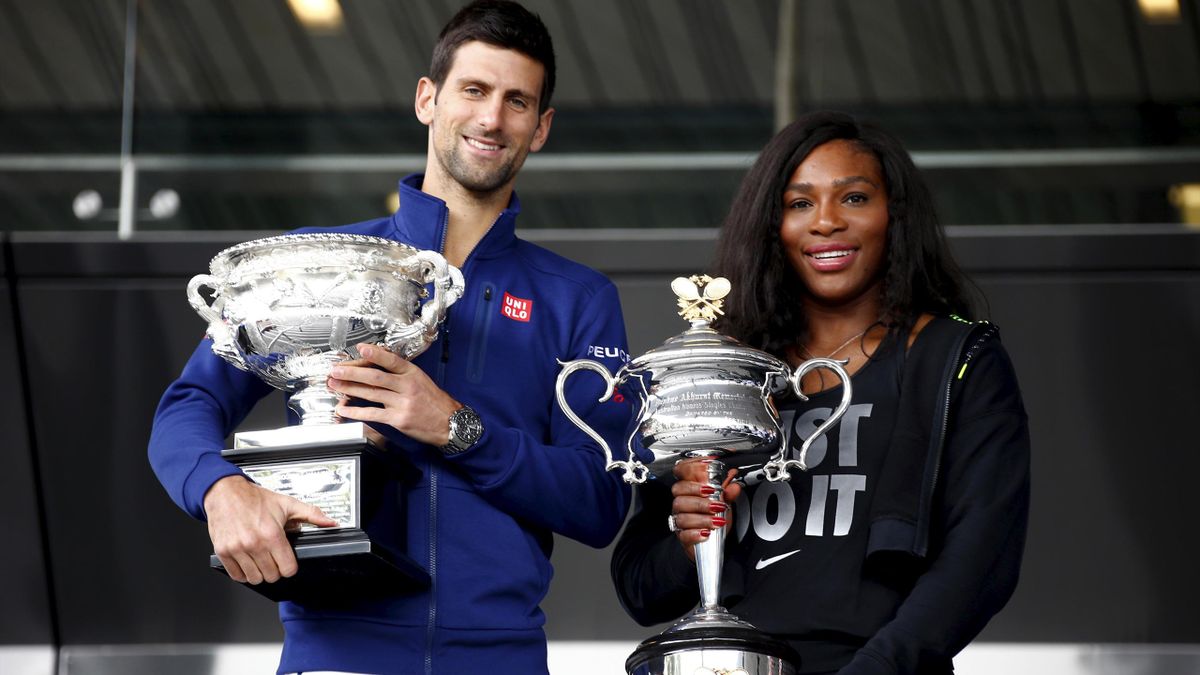 Current Australian Open Men's and Women's champions Serbia's Novak Djokovic and Serena Williams