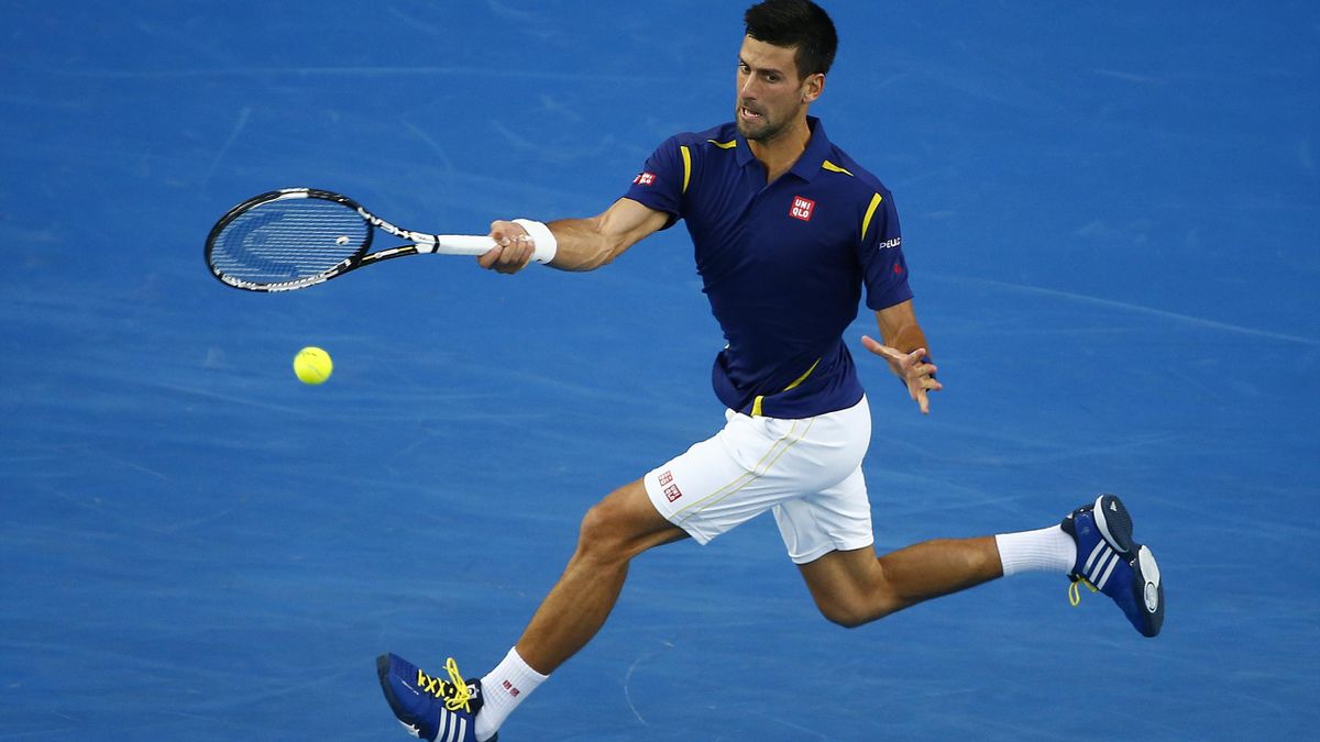 Serbia's Novak Djokovic runs to hit a shot during his third round match against Italy's Andreas Seppi at the Australian Open tennis tournament at Melbourne Park, Australia, January 22, 2016