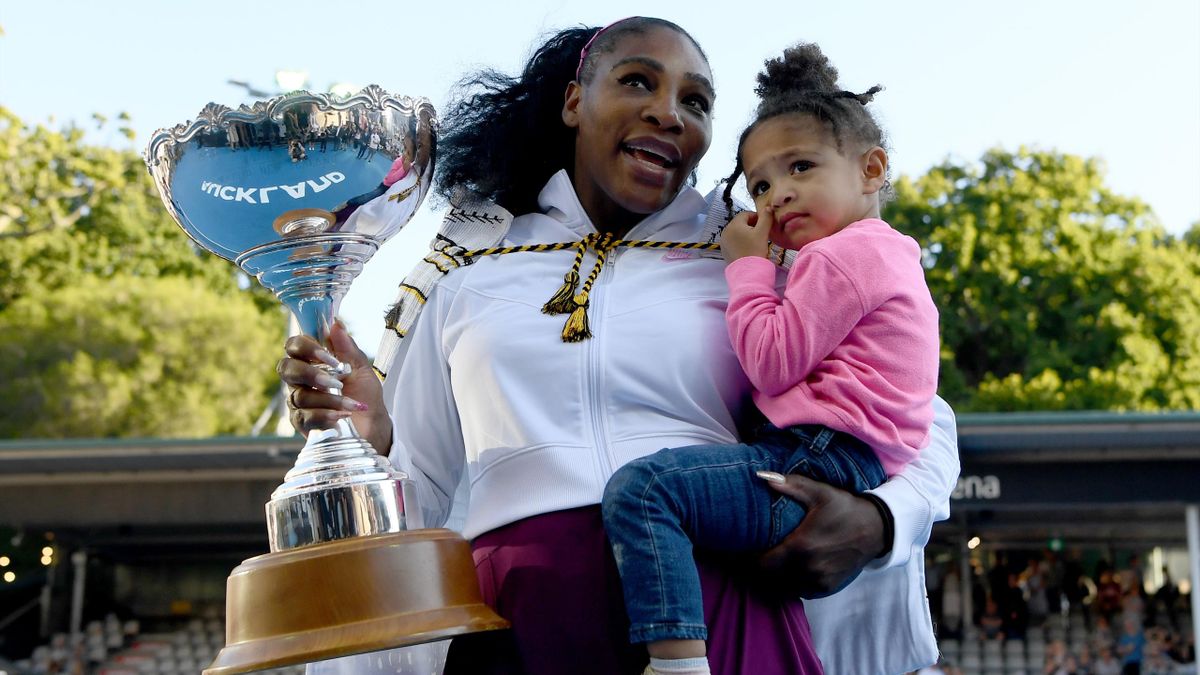 Serena Williams met haar dochtertje Olympia