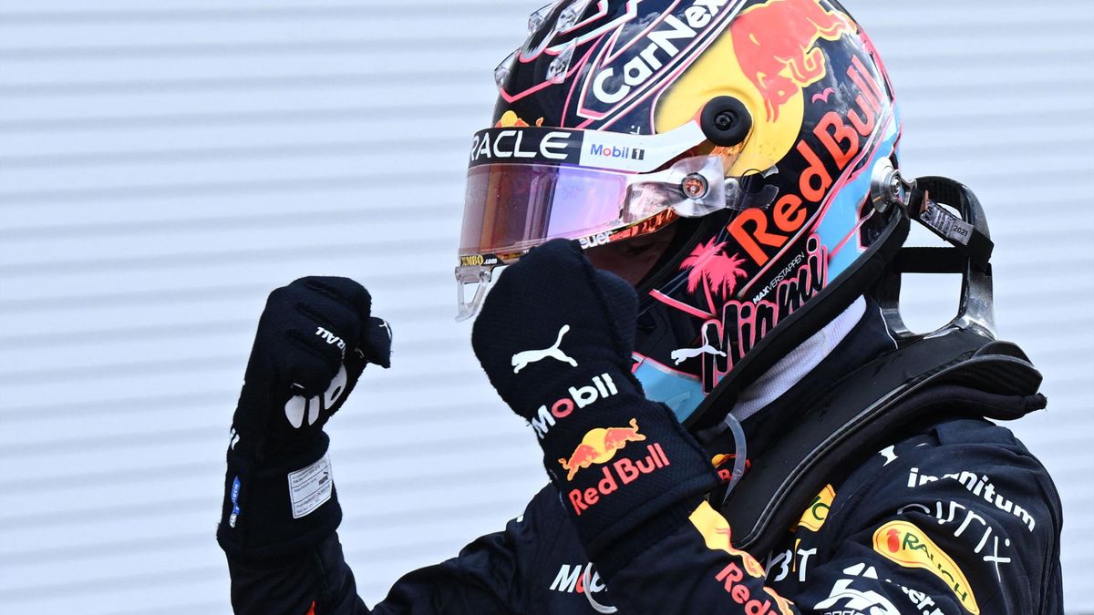 Max Verstappen celebrates at the Miami Grand Prix