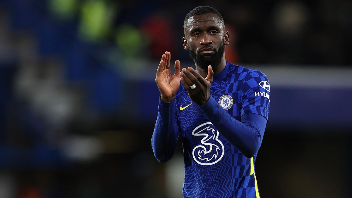 Antonio Rudiger applauds the home fans at Stamford Bridge following Chelsea's 2-0 win against Tottenham in the first leg of their Carabao Cup semi-final