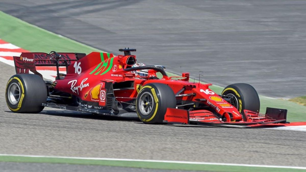Ferrari's Monegasque driver Charles Leclerc drives during the third day of the Formula One (F1) pre-season testing at the Bahrain International Circuit in the city of Sakhir on March 14, 2021