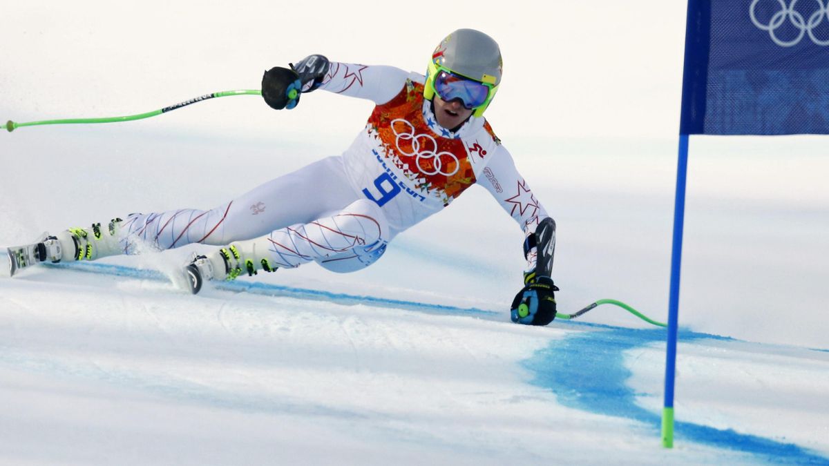 Ted Ligety of the U.S. skis during the men's alpine skiing Super-G competition at the 2014 Sochi Winter Olympics at the Rosa Khutor Alpine Center February 16, 2014. (Reuters)
