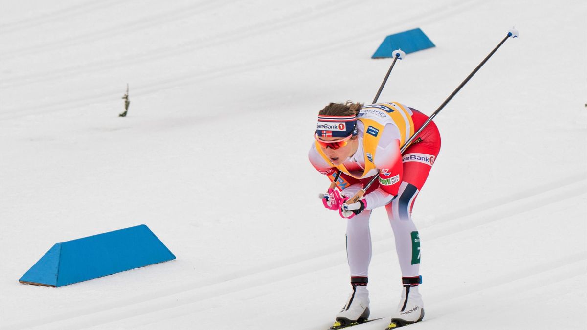 Norwegian skier Ingvild Flugstad Oestberg competes in the women's FIS World Cup Mass Start 10km (classic technique) March 23, 2019 on the second day of the FIS Cross-Country World Cup finals in Quebec City, Canada.