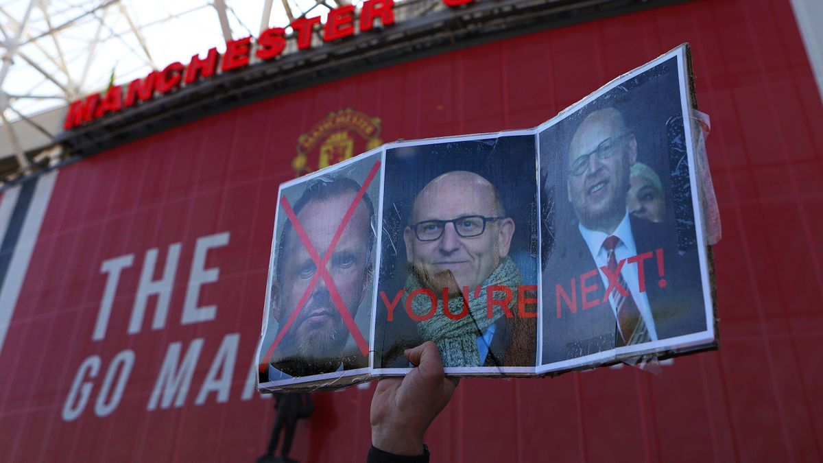 Manchester United fan protest outside Old Trafford