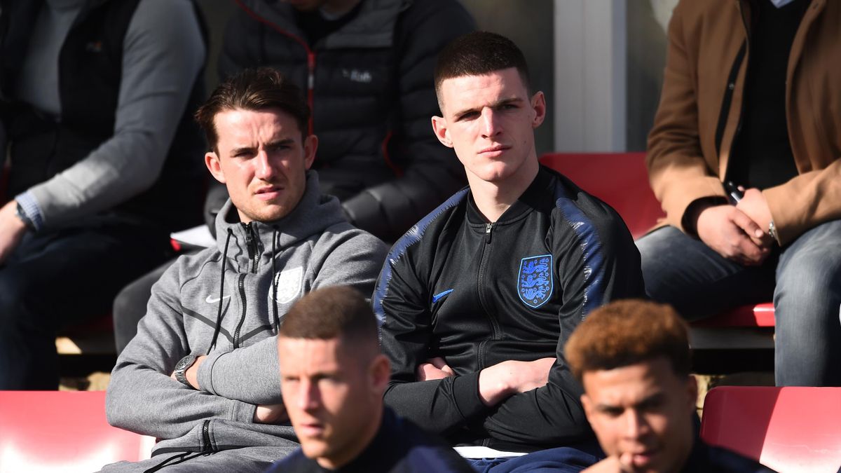 Ben Chilwell and Declan Rice of England
