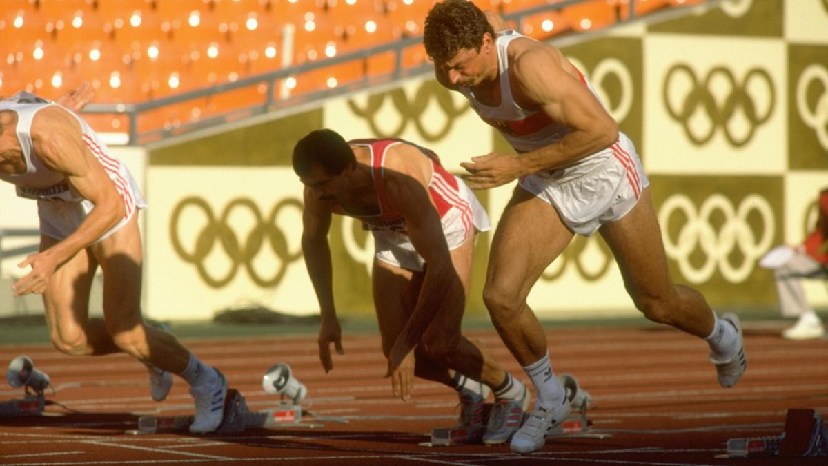 Zehnkampf Olympia 1984, 8rd54vp90cgrym - Zur punkteermittlung wurde eine 1977 modifizierte zehnkampftabelle benutzt.