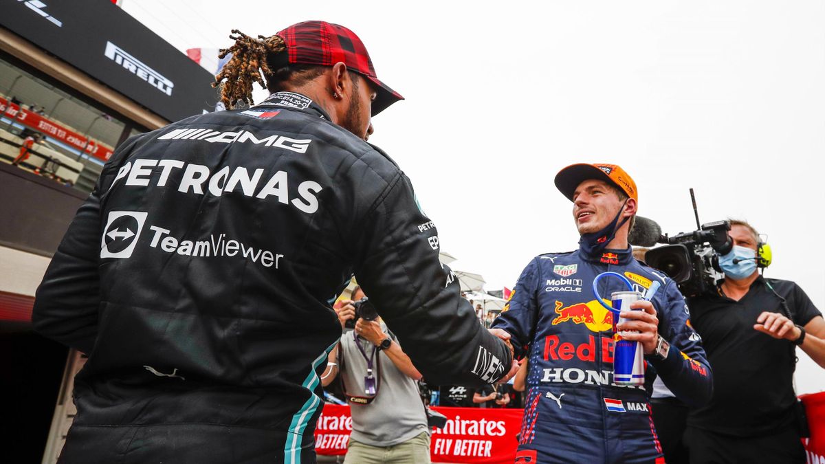 Lewis Hamilton (Mercedes) et Max Verstappen (Red Bull) - French GP