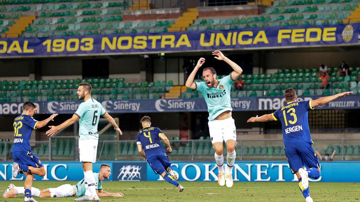L'Inter accroché par l'Hellas Vérone en Serie A le 9 juillet 2020