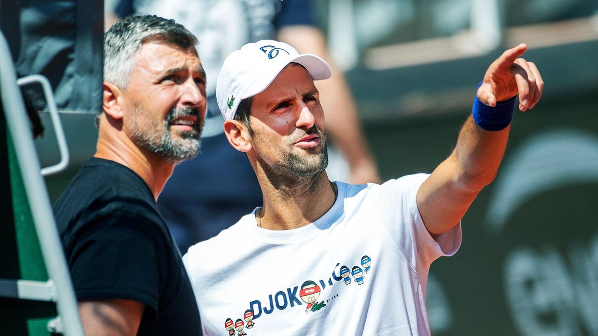Coach Goran Ivanisevic (li.) mit Novak Djokovic (re.) bei den French Open
