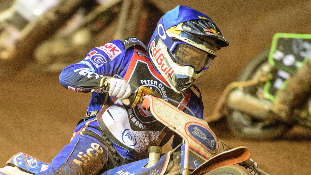 Robert Lambert in action during the ATPI Peter Craven Memorial Trophy at the National Speedway Stadium, Manchester on Monday 21st March 2022. (Photo by Ian Charles/MI News/NurPhoto via Getty Images)