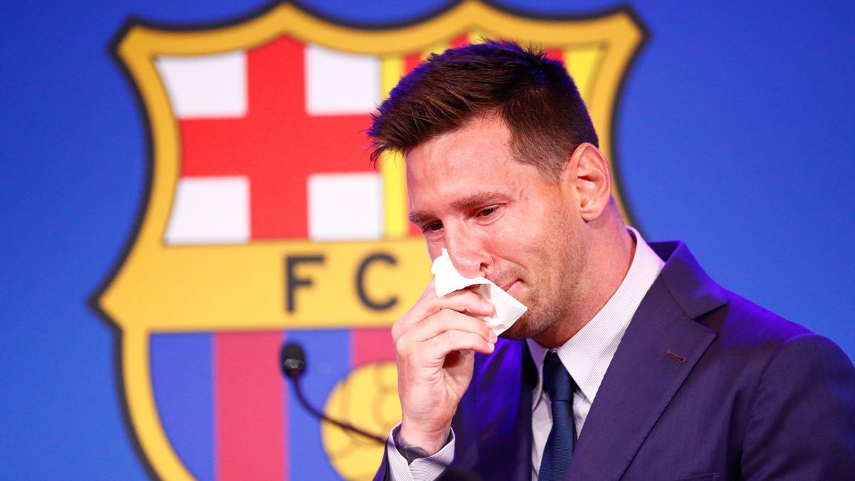 Lionel Messi az utolsó sajtótájékoztatóján a Barcelonánál