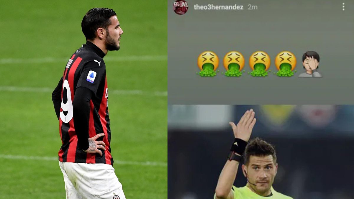 Theo Hernandez, sfogo su Instagram contro l'arbitro