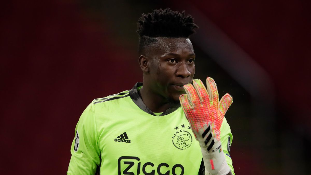 Andre Onana of Ajax during the UEFA Champions League match between Ajax v Liverpool at the Johan Cruijff Arena on October 21, 2020 in Amsterdam Netherlands