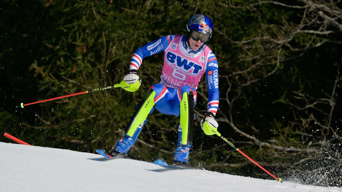 Clément Noël, à l'occasion du slalom de Wengen en janvier 2022