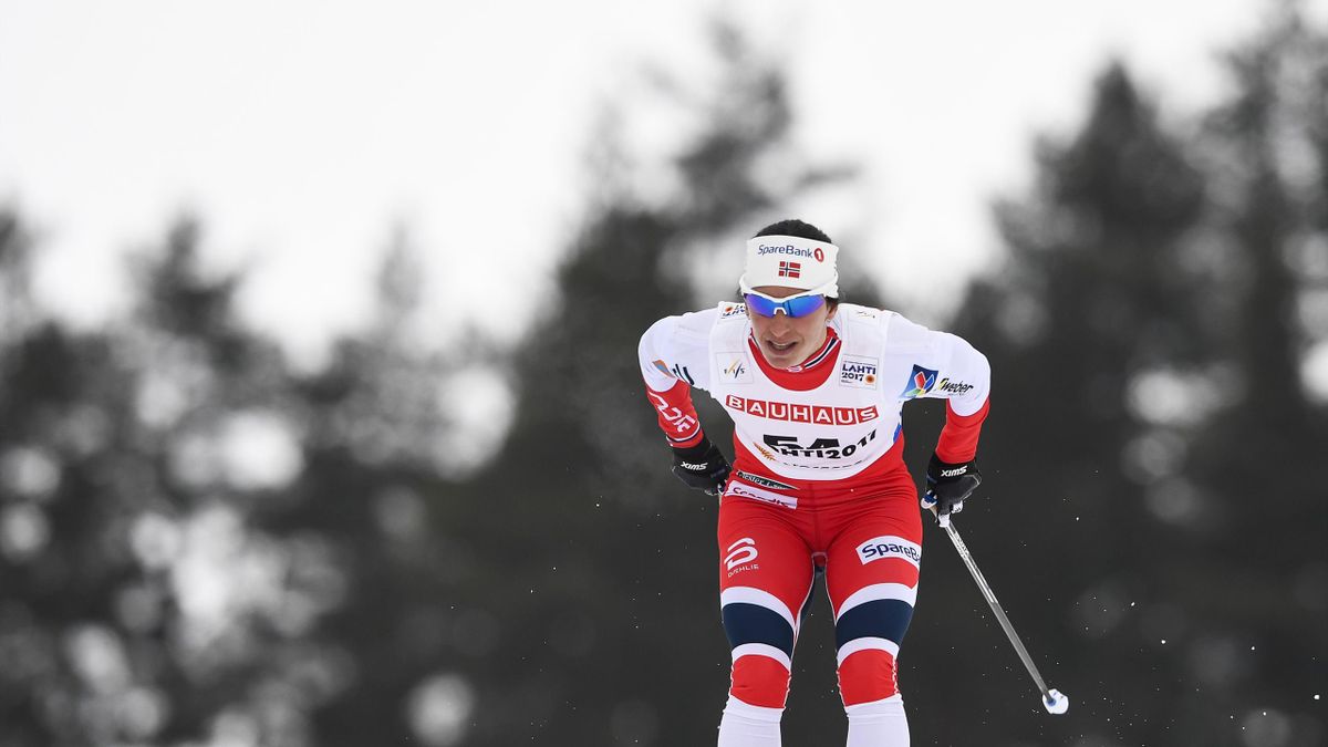 Marit Bjoergen of Norway competes during the women cross country 10 km individual classic competition of the 2017 FIS Nordic World Ski Championships in Lahti, Finland, on February 28, 2017. Marit Bjoergen of Norway won the competition, Charlotte Kalla of