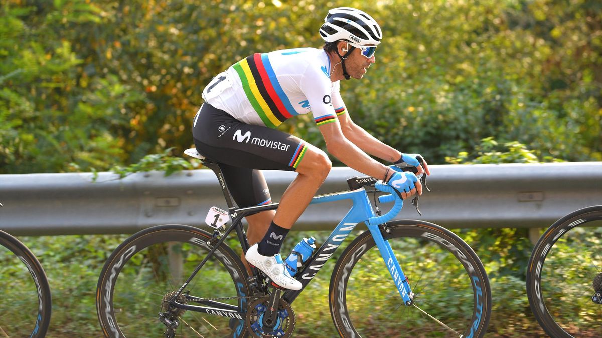 Alejandro Valverde con el maillot arcoíris de campeón del mundo