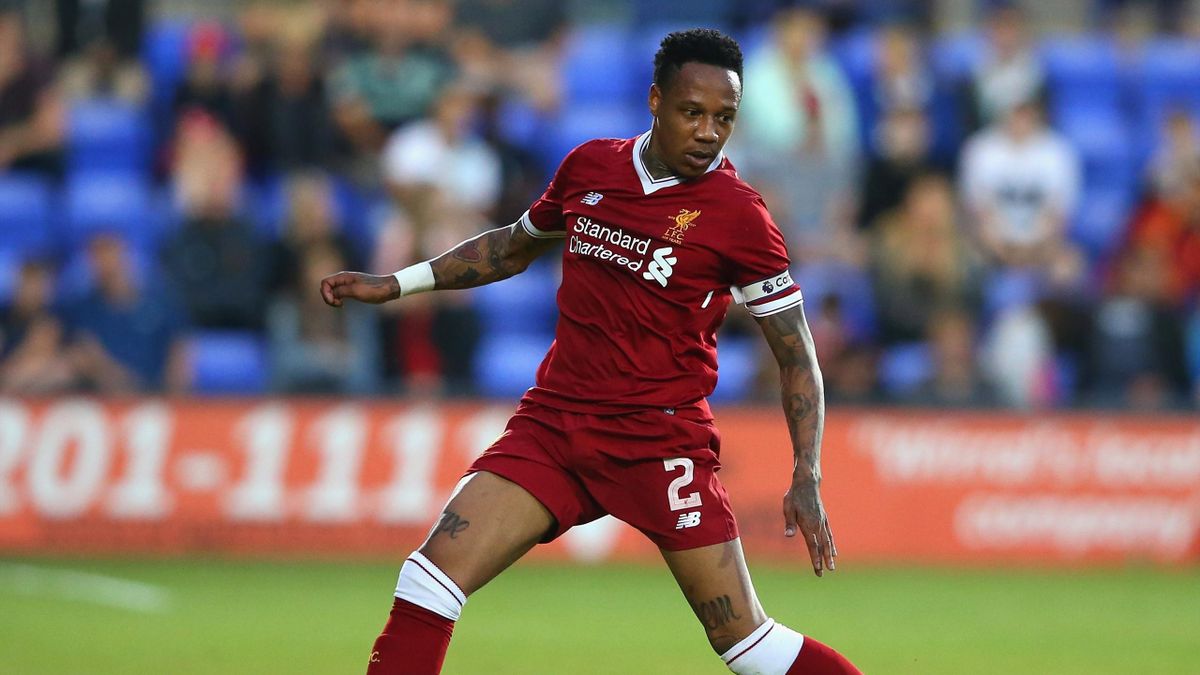 Nathaniel Clyne of Liverpool during a pre-season friendly match between Tranmere Rovers and Liverpool at Prenton Park on July 12, 2017 in Birkenhead, England.