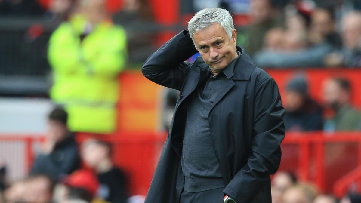 Manchester United's Portuguese manager Jose Mourinho gestures on the touchline