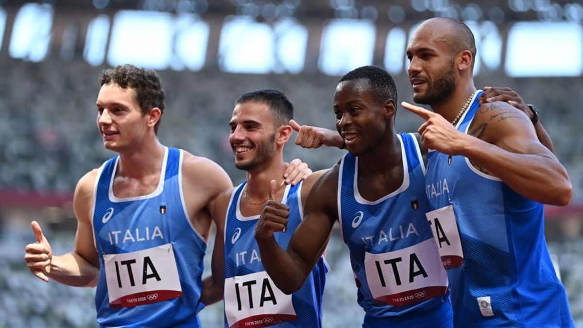Marcell Jacobs, Filippo Tortu, Lorenzo Patta, Eseosa Desalu conquistano la finale dei 4x100 a Tokyo